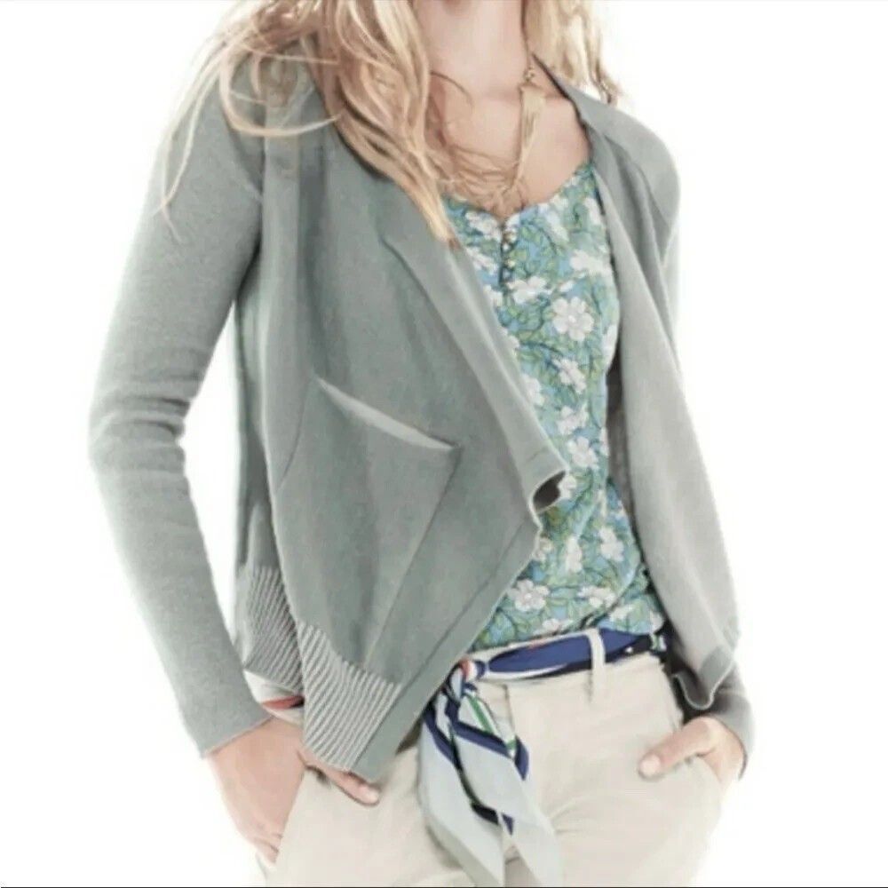 Cabi Open-Front Sage Green Pocket Cardigan Sweater Women's M Style #5132